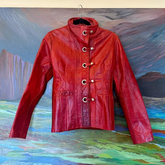 Maru Guerberg Red Leather Jacket